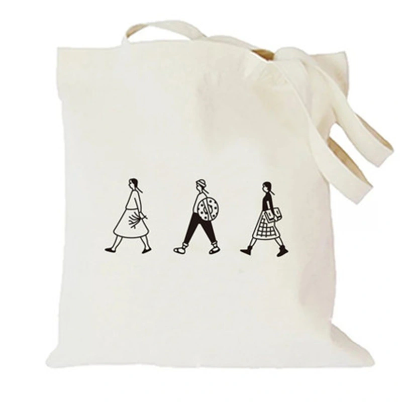 Reusable 100% Natural Canvas Cotton Textile Fabric Carrier Bag