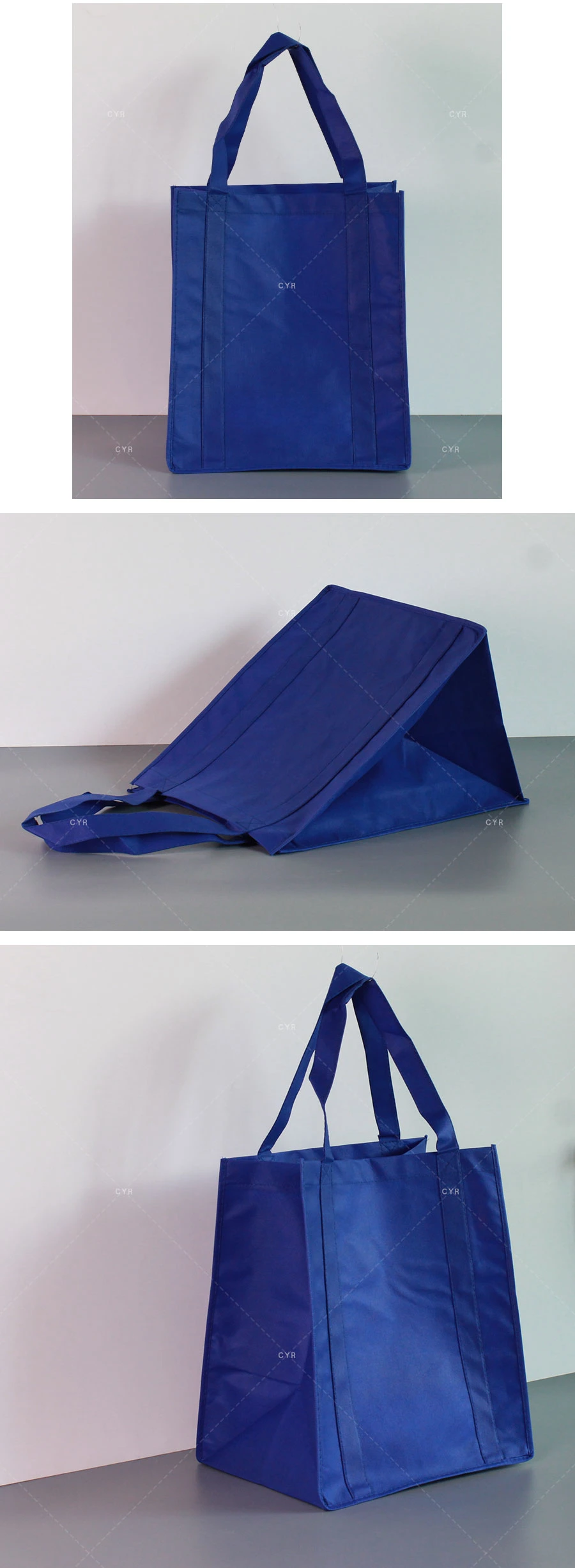 Wholesale Reusable Supermarket Grocery PP Polypropylene Fabric Tote Shopping Non Woven Bags