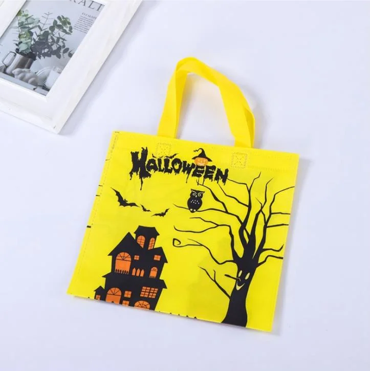 Reusable Halloween Non-Woven Candy Bags Trick or Treat Gift Tote Bags with Handle Shopping Bags