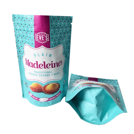 Venda imperdível Folha de alumínio personalizada Resselável Ziplock Saco de embalagem de plástico à prova d'água Biscoitos Snack Stand up Pouch