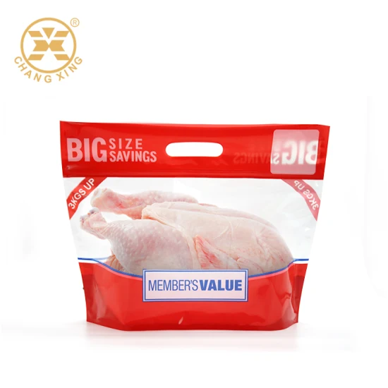 Impressão personalizada 3kg plástico portátil embalagem de alimentos Doypack Zip Lock Mylar Bag com janela para frango assado Pollo Asado