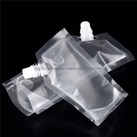Impresso personalizado reutilizável transparente Doypack líquido bebida comida para bebê suco plástico embalagem saco stand up bico bolsa