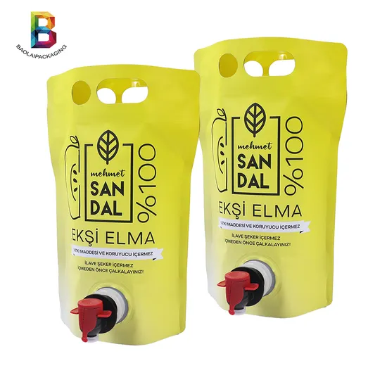 Bolsa de fundo duplo 1L/1,5L/2L/5L Bolsa de folha de alumínio com válvula Bolsa de vinho/Saco de suco/Água Bolsa de embalagem de fundo duplo Doypack Bag-in-Box